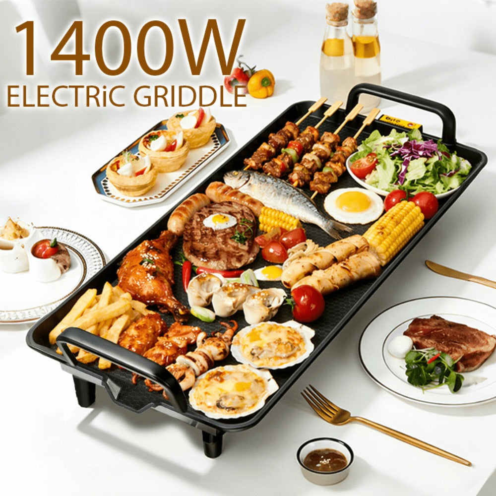 Electric Griddle with Non-Stick Coating - Large Submersible Cooking Surface, Make 15 Eggs at Once, Hassle-Free Cleanup, 2 Sizes Available - Perfect for Breakfast, Pancakes & Family Cooking