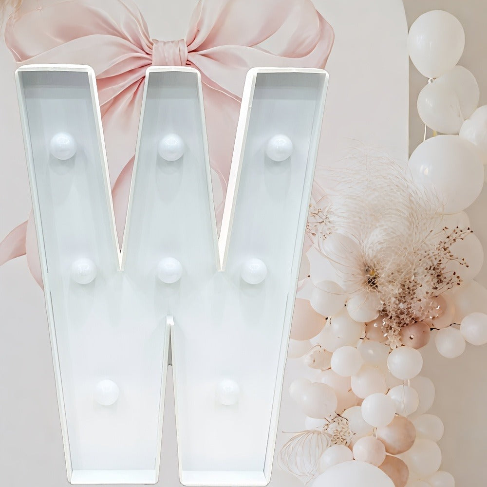 Marquee Letter Lights Warm White LED - 3FT Light Up Letters A-Z for Birthday, Anniversary, Wedding & Party Decor, Battery Powered KT Board Lighted Alphabet Signs for Wall & Indoor Display