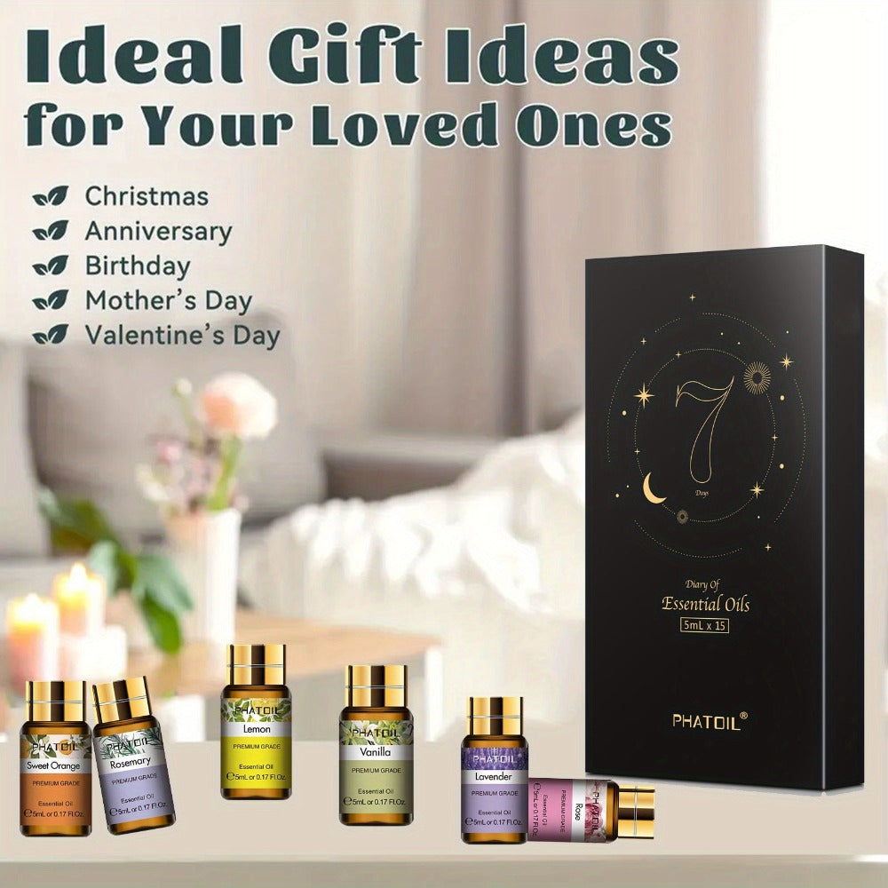 Essential Oil Kit 15pcs ¨C 5ml Aromatherapy Gift Set for Diffuser, Humidifier & Candle Making | Mother's Day, Christmas, Valentine's Day Gift