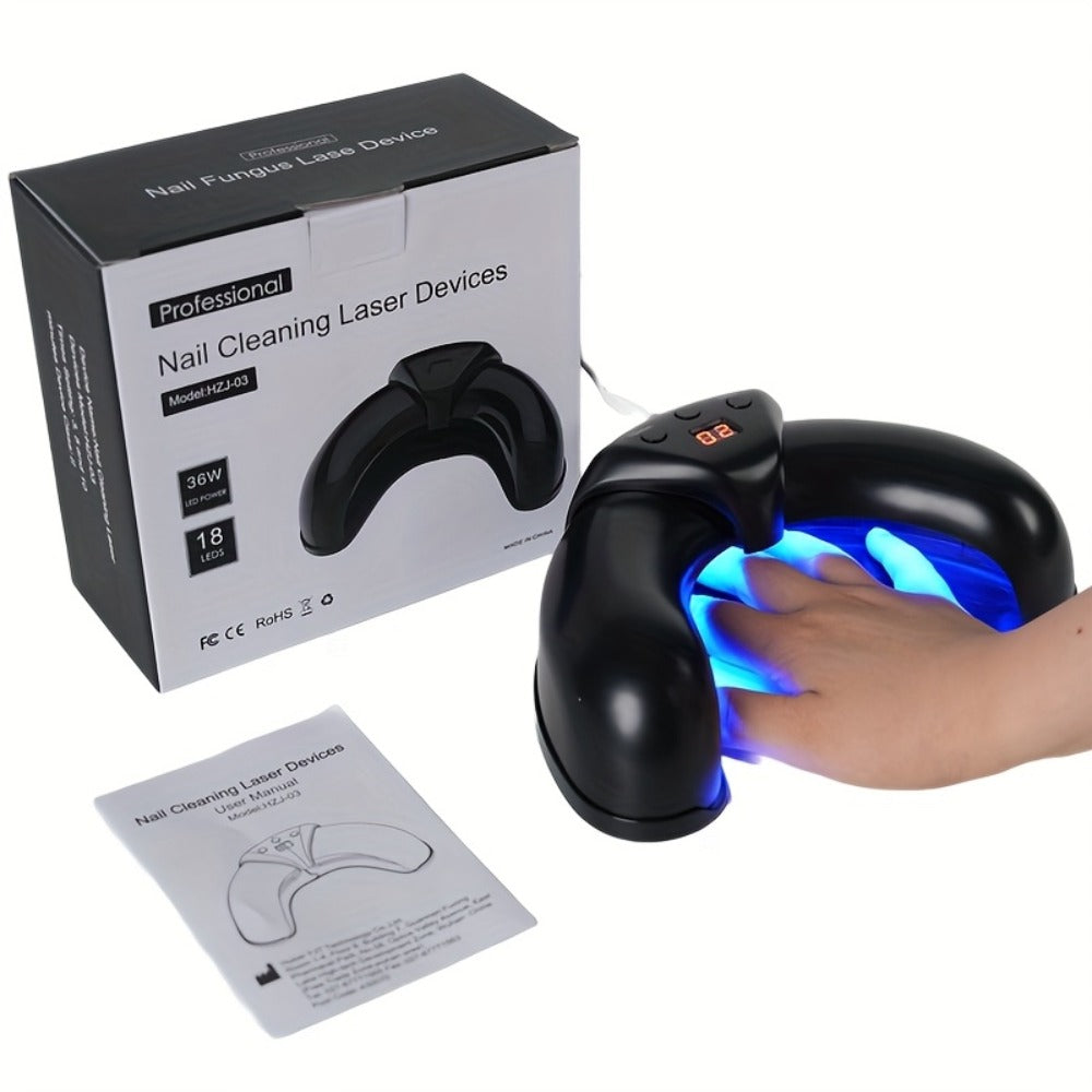 Nail Light Therapy Device FDA Cleared 470nm 910nm Dual Wavelength Toenail Fungus Laser Cleaning Machine Onychomycosis Home Treatment Portable Nail Care Device