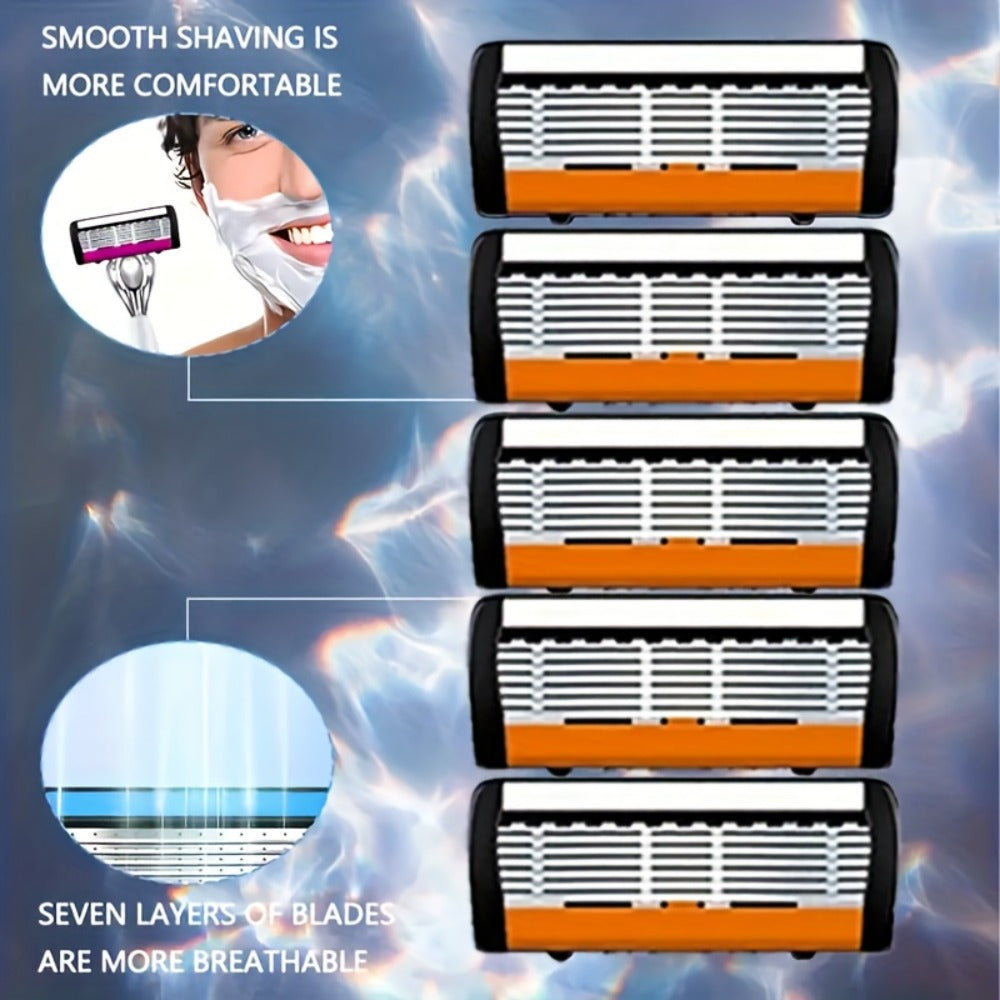 Men's Safety Razor with Replacement Blades - Anti-Slip Stainless Steel Handle Shaver for Beard & Sideburns, Classic Style Wet Shaving Razor, Multiple Blade Bundle Options