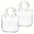 Glass Purse Vase for Flowers Glow in the Dark Vase Fish Bowl Bubble Clear Bag Vase with Handle 7.7x3.9x10.4In Unique Decorative Vases for Centerpieces Wedding Table Christmas Home Decor