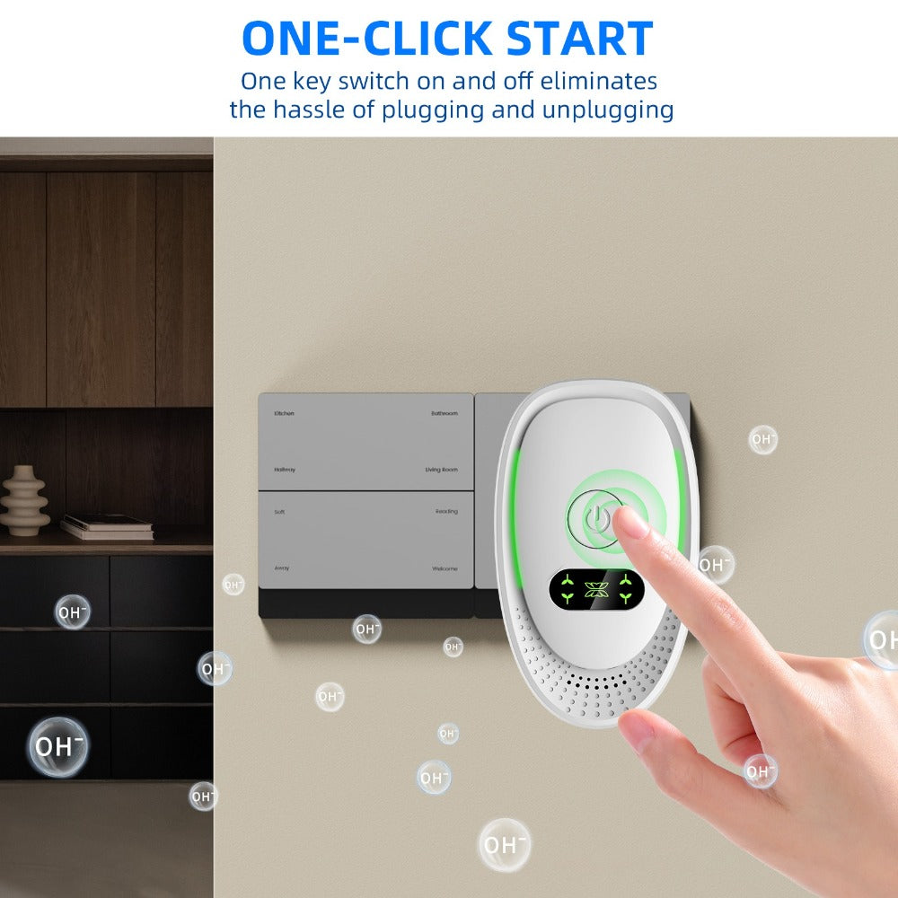 Portable Ozone Air Purifier & Sanitizer | Formaldehyde, Smoke & Dust Eliminator for Home, Office, Car & Bedroom | Low Power Allergy Relief Air Cleaner | 2pc & 8pc Pack | Black & White