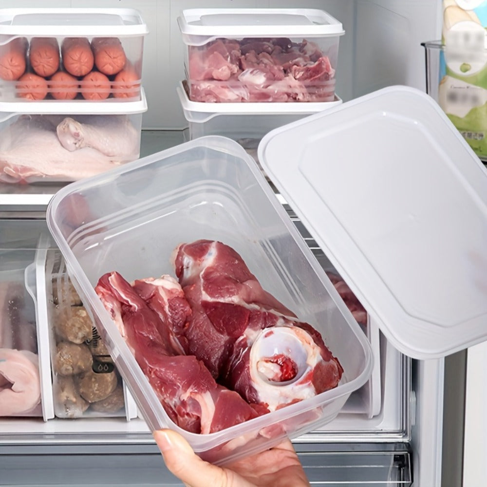 Stackable Refrigerator Storage Containers with Lids 4pcs, 42-Oz BPA-Free Food Storage Set for Meat Fruits Vegetables, Airtight Kitchen Organizer Containers