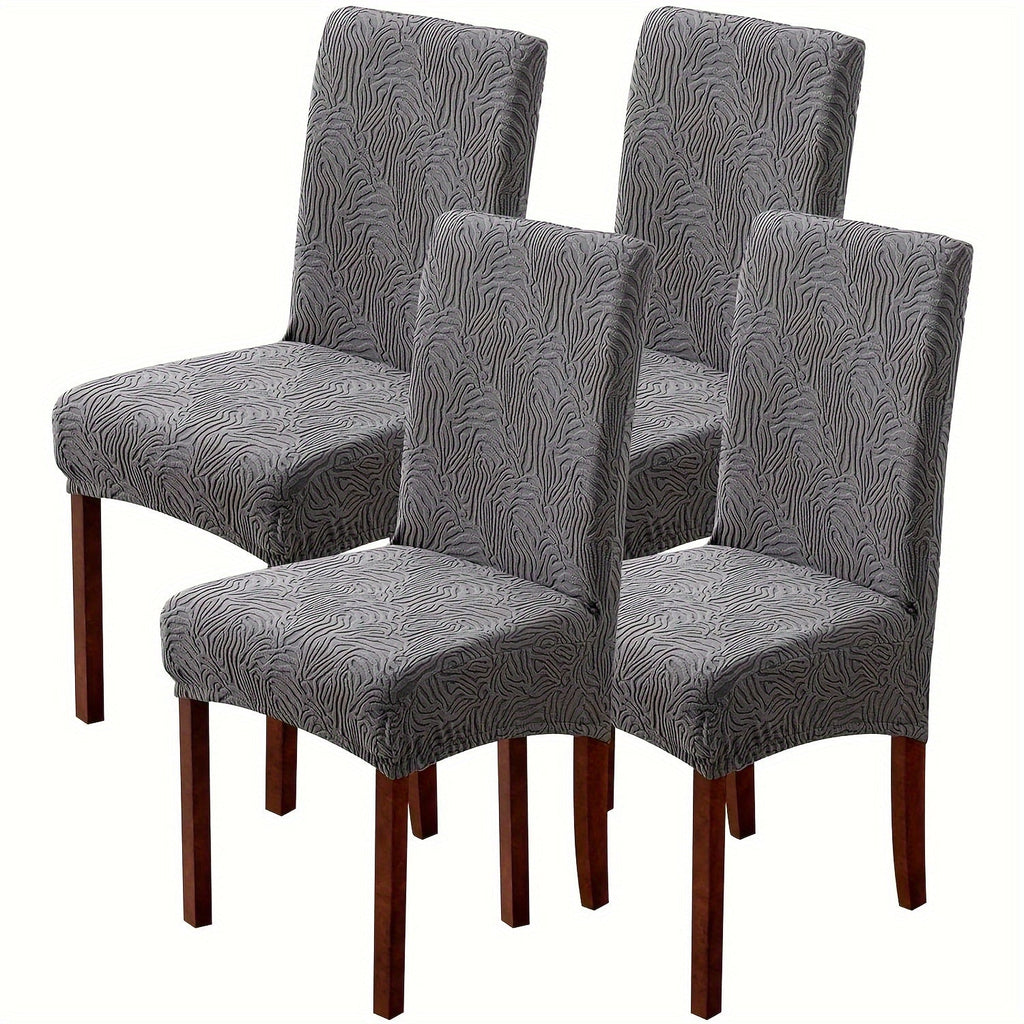 Dining Chair Covers Stretch Jacquard Slipcovers Removable Washable Chair Protector for Kitchen Hotel Restaurant Set of 4 or 6