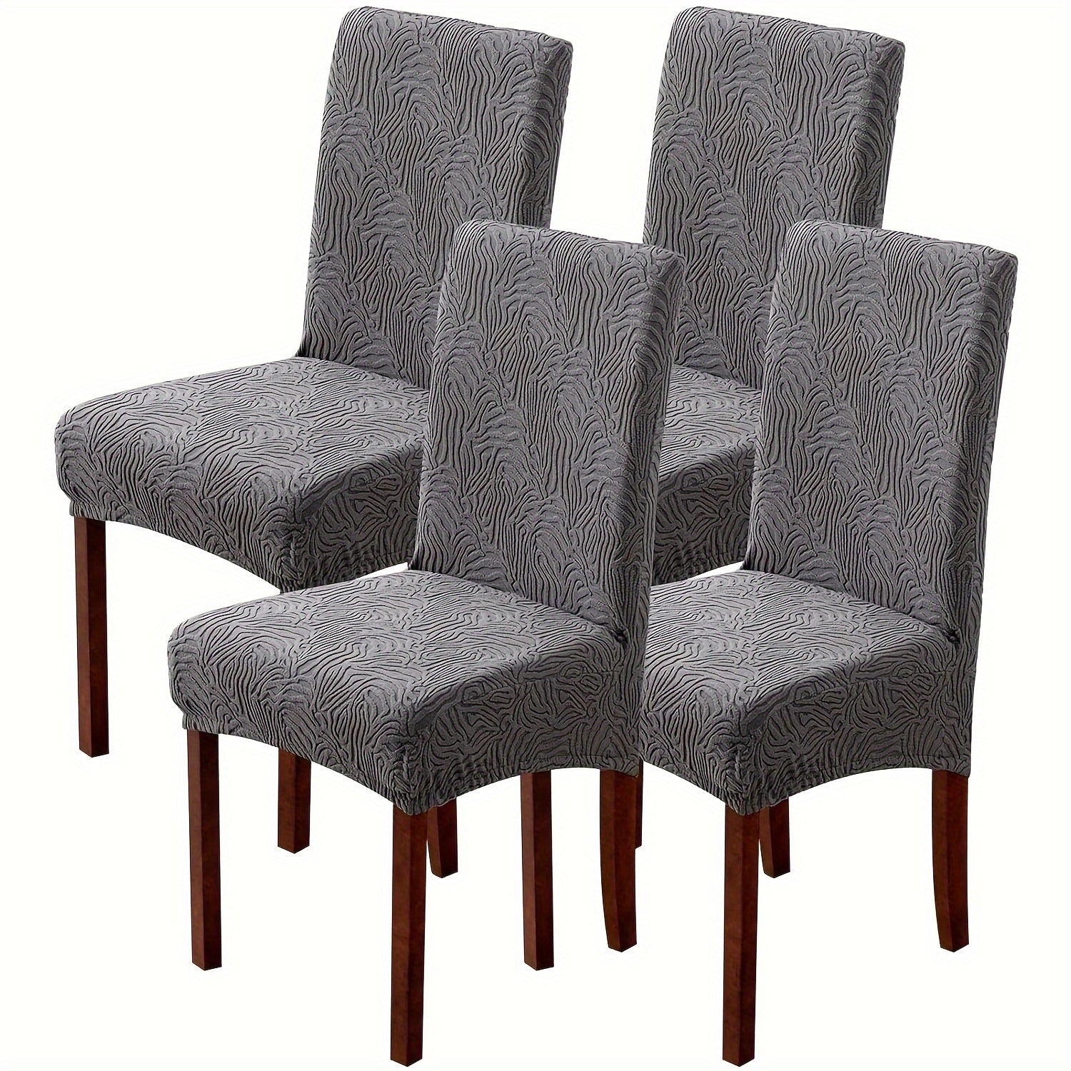Dining Chair Covers Stretch Jacquard Slipcovers Removable Washable Chair Protector for Kitchen Hotel Restaurant Set of 4 or 6