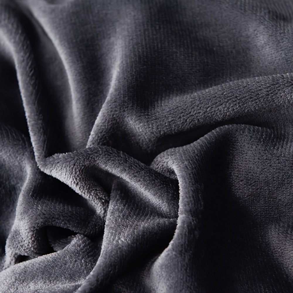 Reversible Milk Velvet Comforter Soft Quilted Blanket 100% Polyester Plush Fleece Bedding All Season Machine Washable for Home Hotel Queen King Size Light Grey Dark Gray
