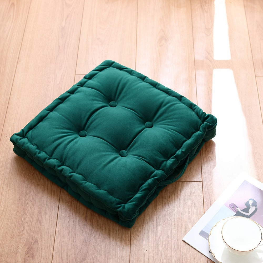 Square Flannel Floor Cushion Thickened Futon Meditation Mat Chair Seat Pad Bay Window Pillow All Season Indoor Sitting Cushion Zafu Yoga Mat