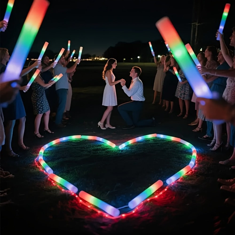LED Glow Sticks for Party Decorations, Multi-Color Flashing Foam Sticks for Christmas, Weddings, Birthday, Festival, New Year & Halloween Parties (30/67/100/200PCS)