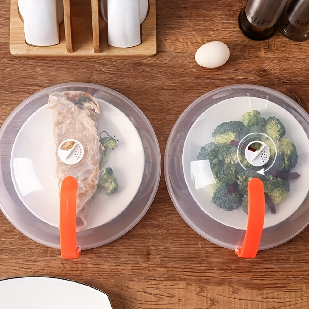 Microwave Food Cover Splash Guard 2 Pack with Steam Vent and Handle BPA-Free Plastic Splatter Guard Lid for Microwave Oven Kitchen Cooking Easy to Clean Reusable