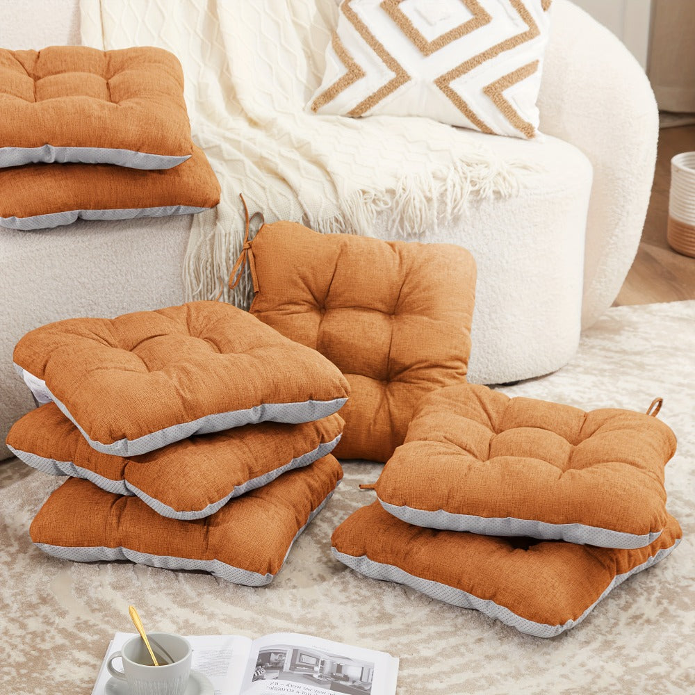 Memory Foam Chair Cushions 4/8 Pack, Non-Slip Seat Pads for Dining Chairs, Kitchen, Office & Patio ¨C Indoor Outdoor Chair Pads M/L Size