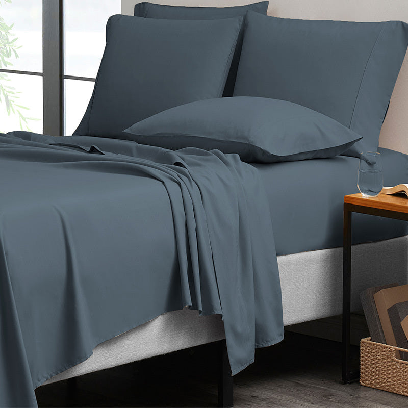 Bamboo Sheet Set 6 Piece Cooling Bed Sheets with Deep 16 Inch Pockets - 2000 Thread Count Microfiber Bamboo Blend Fitted Flat Sheets Pillowcases Twin Full Queen King Cal King