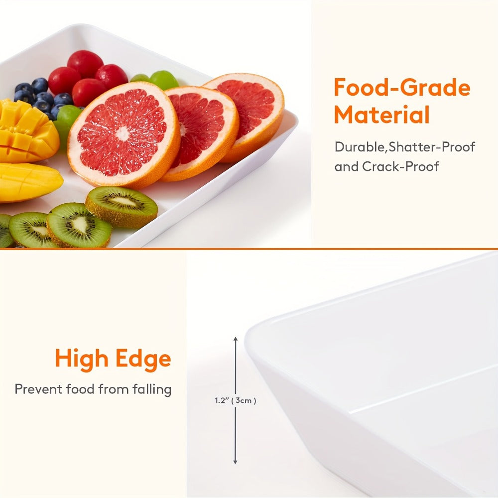 Serving Tray Set of 4 ¨C Reusable Plastic Platters for Fruit, Cookies, Dessert & Snacks | Kitchen Party Organizer