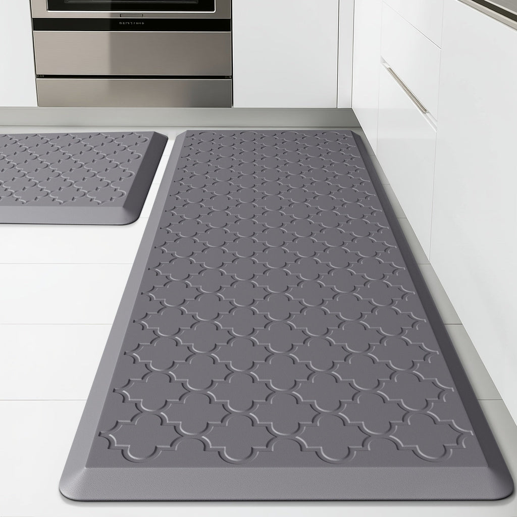 Anti Fatigue Kitchen Mat Set 2 Piece Cushioned Non-Slip Standing Mat for Kitchen Sink Office Laundry Floor Comfort