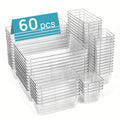Clear Drawer Organizer Set 60pcs Plastic Storage Bins 4 Sizes for Desk Office Home Kitchen