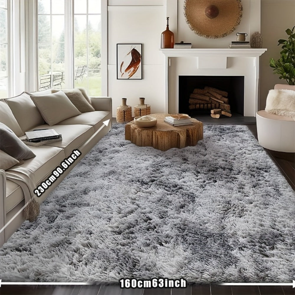 Fluffy Rug Plush Soft Indoor Carpet Non-Slip for Living Room Bedroom Hallway Runner Nursery Kids Play Area ¡ª Tie Dye & Solid Colors Multiple Sizes