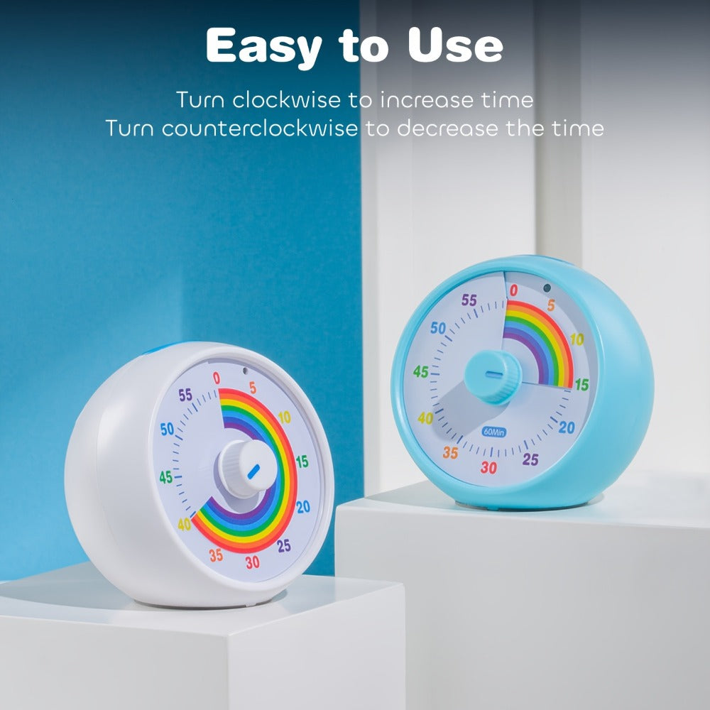 Visual Countdown Timer 60 Minute ¨C Silent Operation Time Management Clock for Classroom, Office, Kitchen & Desktop, Multiple Colors Available