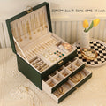Jewelry Box Large Capacity Vintage Gold Organizer for Necklaces Earrings Bracelets Rings Studs Gift for Women Mom Christmas Holiday