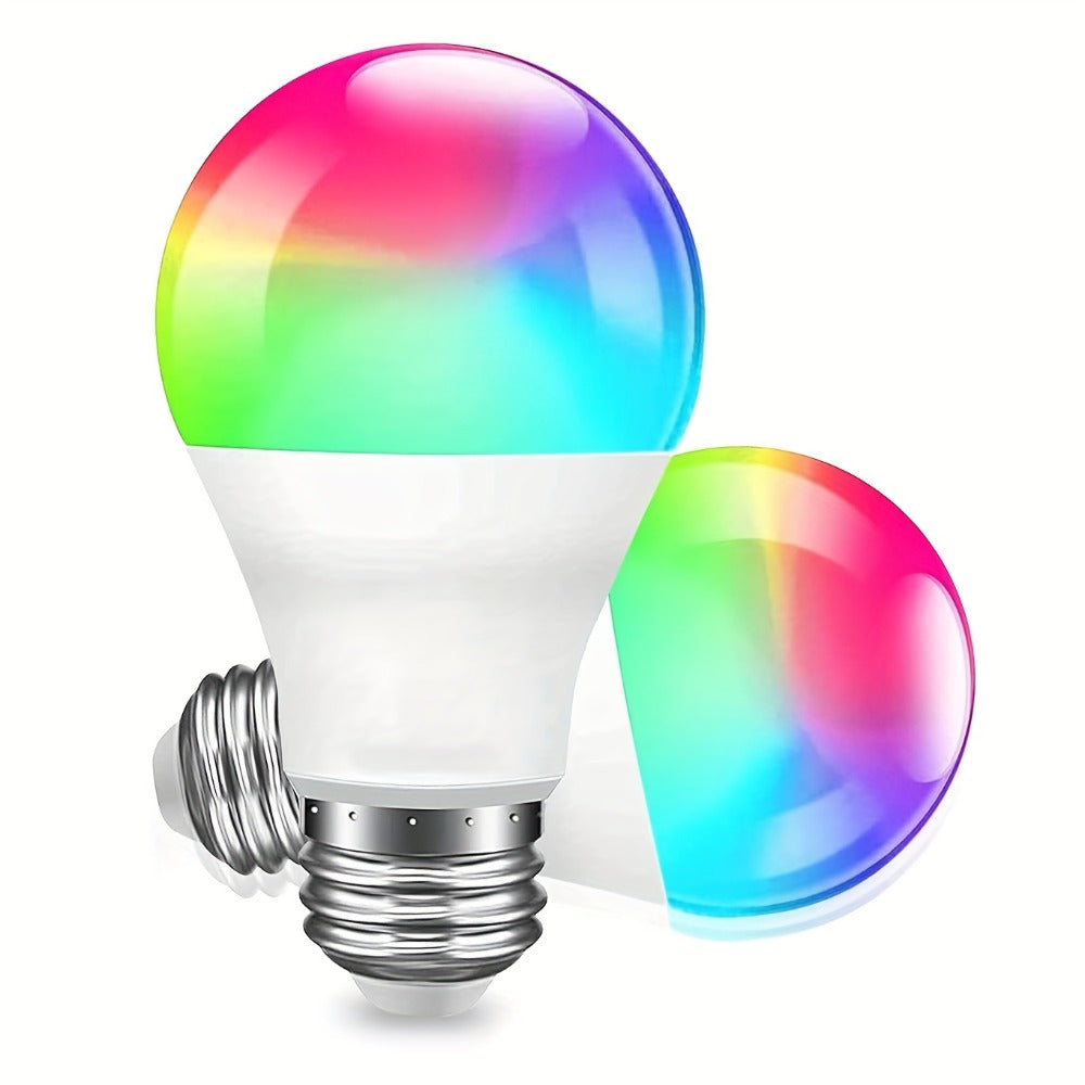 Smart Light Bulbs RGB Color Changing, WiFi A19 E26 LED Bulb Works with Alexa & Google Home, 2.4GHz Dimmable 800LM 60W Equivalent, Music Sync Voice Control App Remote, for Bedroom Party Home Decor