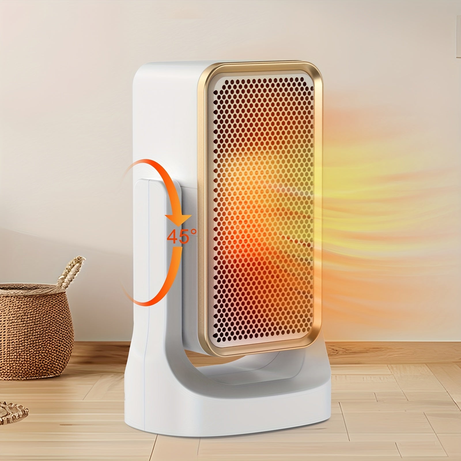 Portable PTC Ceramic Electric Space Heater - Fast Heating, Quiet Operation, Thermostat Control, 3 Fan Speed Settings, Compact Design for Desk Office Bedroom Small Room, 500W & 1500W, White & Black