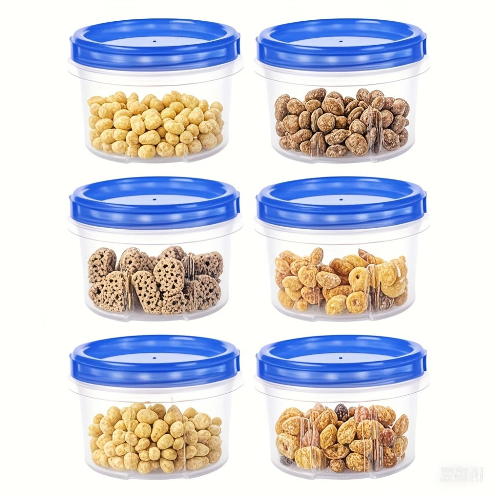 Stackable Food Storage Containers with Clip-on Lid 3pcs/6pcs Airtight Microwave Safe Transparent Canisters for Pantry Kitchen Office Travel