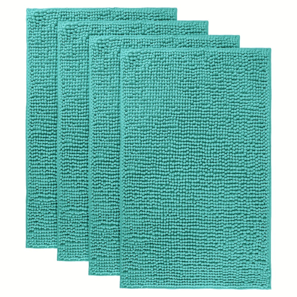 Chenille Bath Rug Extra Thick Soft Absorbent Non-Slip Bathroom Mat Machine Washable, Multiple Sizes & Colors