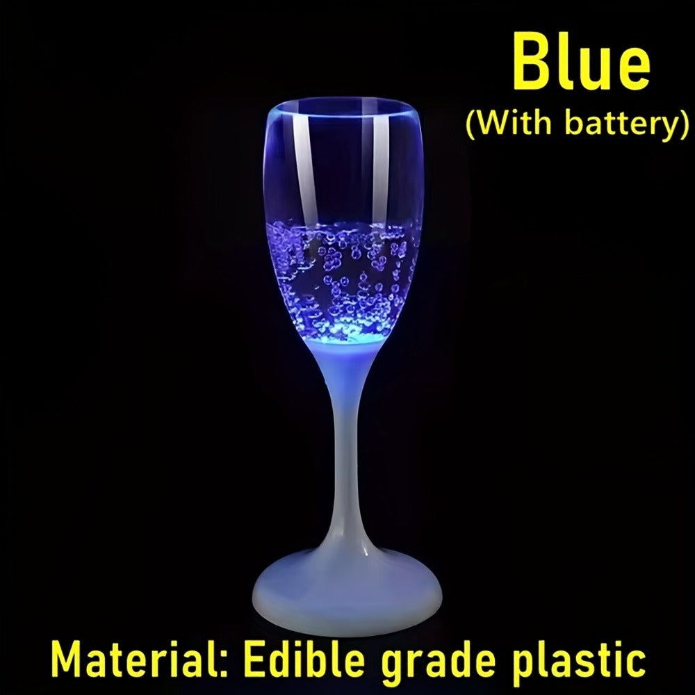 LED Glasses Set of 6 Light Up Drinkware, Glowing Champagne Flutes & Cocktail Cups with Sparkling Light Effect for Parties, Bars, Nightclubs, Weddings & Christmas Celebrations