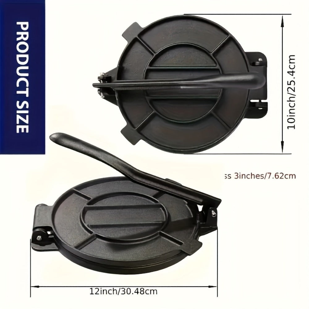 Tortilla Press & Dough Press ¨C 6.5 & 8 Inch Professional Tortilla Maker for Flour & Corn Tortillas, Roti, Quesadilla, Dumpling Wrapper, Flatbread ¨C Heavy Duty Cast Iron Style Kitchen Tool
