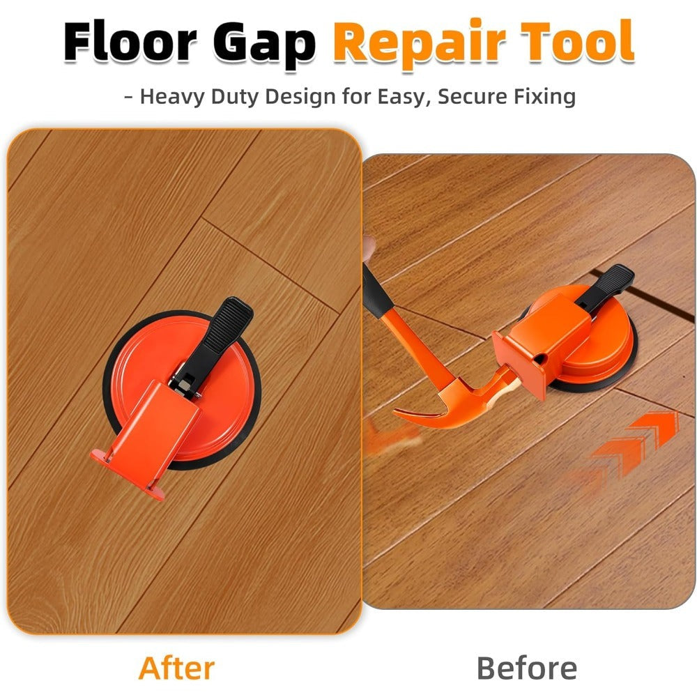 Floor Gap Repair Tool Reinforced Iron Suction Cup Pull System for Laminate Vinyl Composite Engineered Wood PVC Flooring Professional DIY Installation No Hammer Required Flooring Gap Fixer Closer