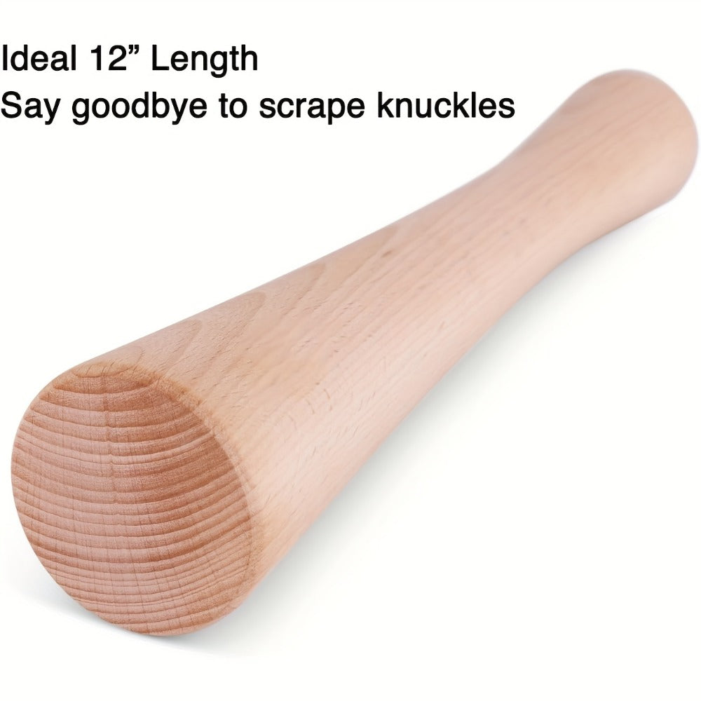 Wooden Sauerkraut Pounder for Mason Jars - 11.6 Inch Solid Wood Fermentation Tamper Kraut Pounder Pestle for Vegetable Fermentation, Kimchi, Pickles & Home Brewing - Easy to Clean Kitchen Tool