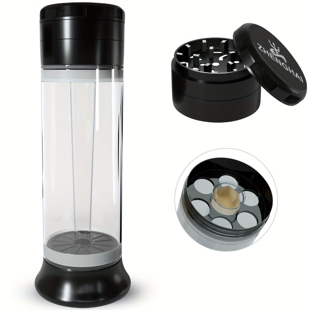 3-in-1 Zinc Alloy Spice Grinder Pre-Rolled Cone Loader 6-Hole Storage Rolling Machine Grinding Filling Storage All-in-One with Cleaning Brush Black Red Blue