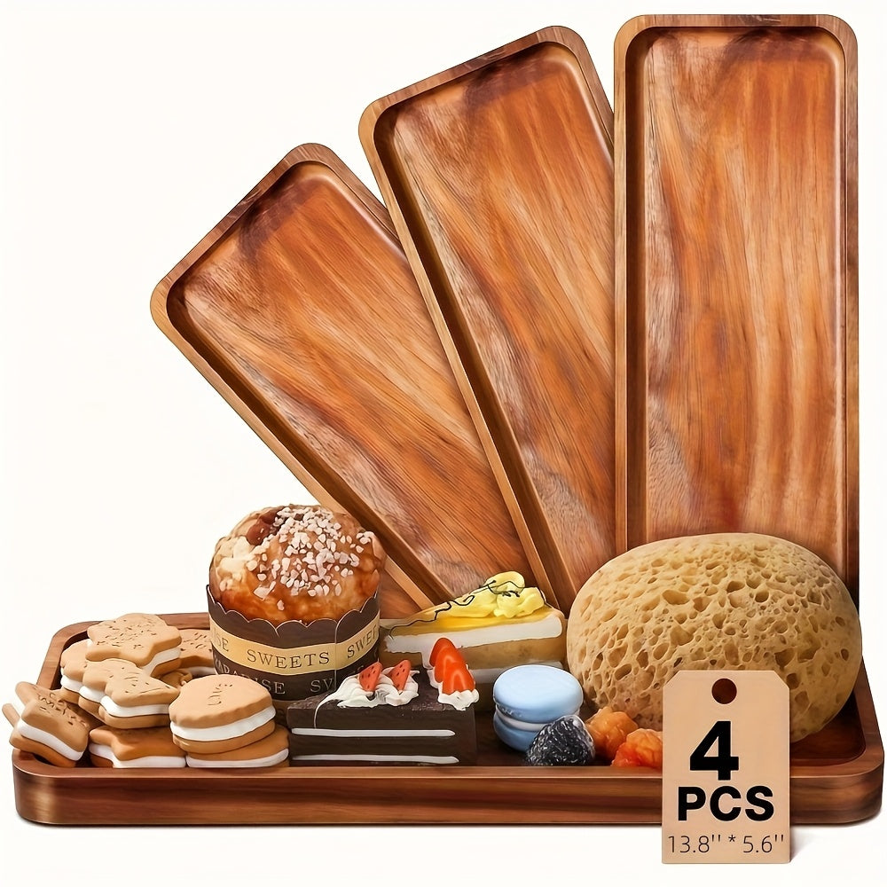 Wood Serving Tray Set ¨C Oval Wooden Charcuterie Boards & Serving Platters for Cheese, Snacks, Bread, Fruit & Appetizers ¨C Party, Buffet, Barbecue & Kitchen Decor