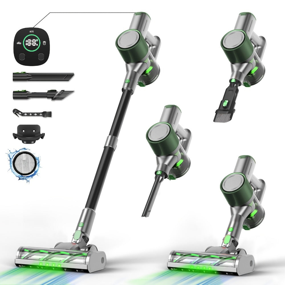 Cordless Stick Vacuum Cleaner 56-68Kpa ¨C Lightweight 8-in-1 Handheld Vacuum with Rechargeable Battery, 45 Min Runtime for Hard Floors, Carpets & Pet Hair