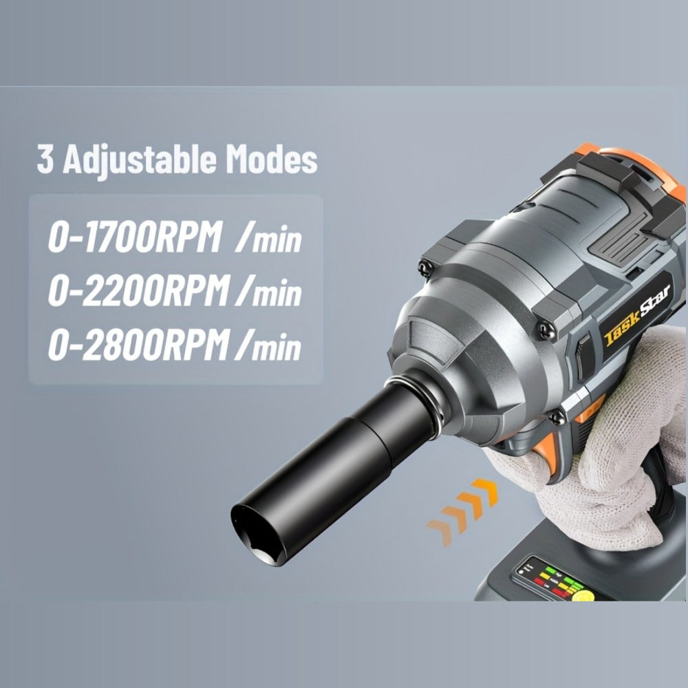 Electric Ratchet Wrench Set 3/8 Inch with 400Nm Impact Wrench - Variable Speed Trigger Batteries Fast Charger 1/4 Inch Adapter Cordless Power Tool Kit | Automotive Home Repair DIY
