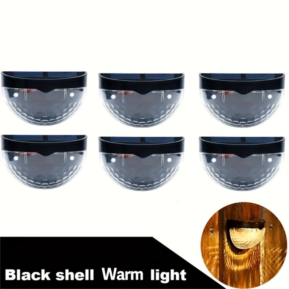 Solar Fence Lights Outdoor 6 Pack IPX4 Waterproof Solar Wall Lights Rechargeable for Porch Patio Deck Garage Security Lighting Decoration