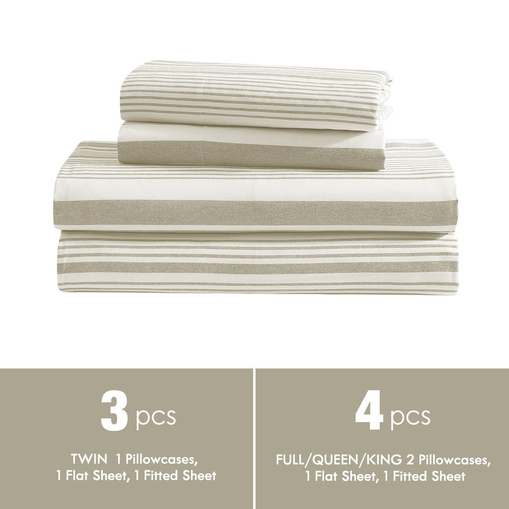 Bed Sheet Set Deep Pocket Soft Microfiber - Fitted Sheet Flat Sheet & Pillowcases Twin Full Queen King - Cooling Breathable Fade Resistant Sheets for Daily Use Dorms Guest Rooms