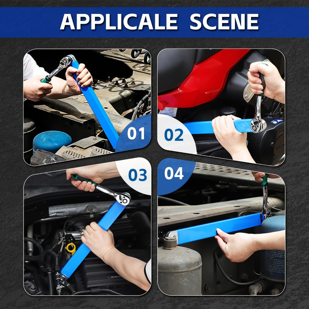 Ratchet Wrench Set 2-in-1 Multi-Function Offset Extension | 1/2¡± 1/4¡± 3/8¡± Square Head Adapters | 180¡ã Swivel High Torque Non-Slip Handle | Durable Metal Automotive Repair Hand Tool