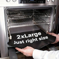 Nonstick Oven Liner Mat 2-Pack, Extra Large Heavy Duty Reusable Oven Bottom Protector, PTFE Oven Mat for Electric Oven, Trimable Oven Floor Liner Catches Drips Spills, 17x24 Inch, Heat Resistant to 260¡ãC