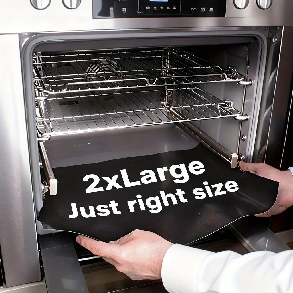Nonstick Oven Liner Mat 2-Pack, Extra Large Heavy Duty Reusable Oven Bottom Protector, PTFE Oven Mat for Electric Oven, Trimable Oven Floor Liner Catches Drips Spills, 17x24 Inch, Heat Resistant to 260¡ãC