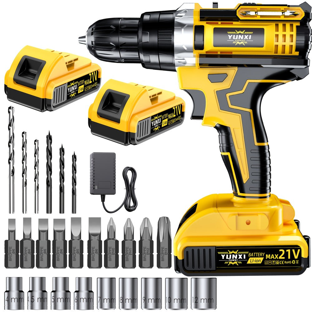 Cordless Impact Drill Set 21V ¨C Electric Power Drill with 2.0Ah Battery, Fast Charger, Screwdriver Bits, Work Light, Variable Speed & Torque Control for Home & Car Repair, Men's Gift