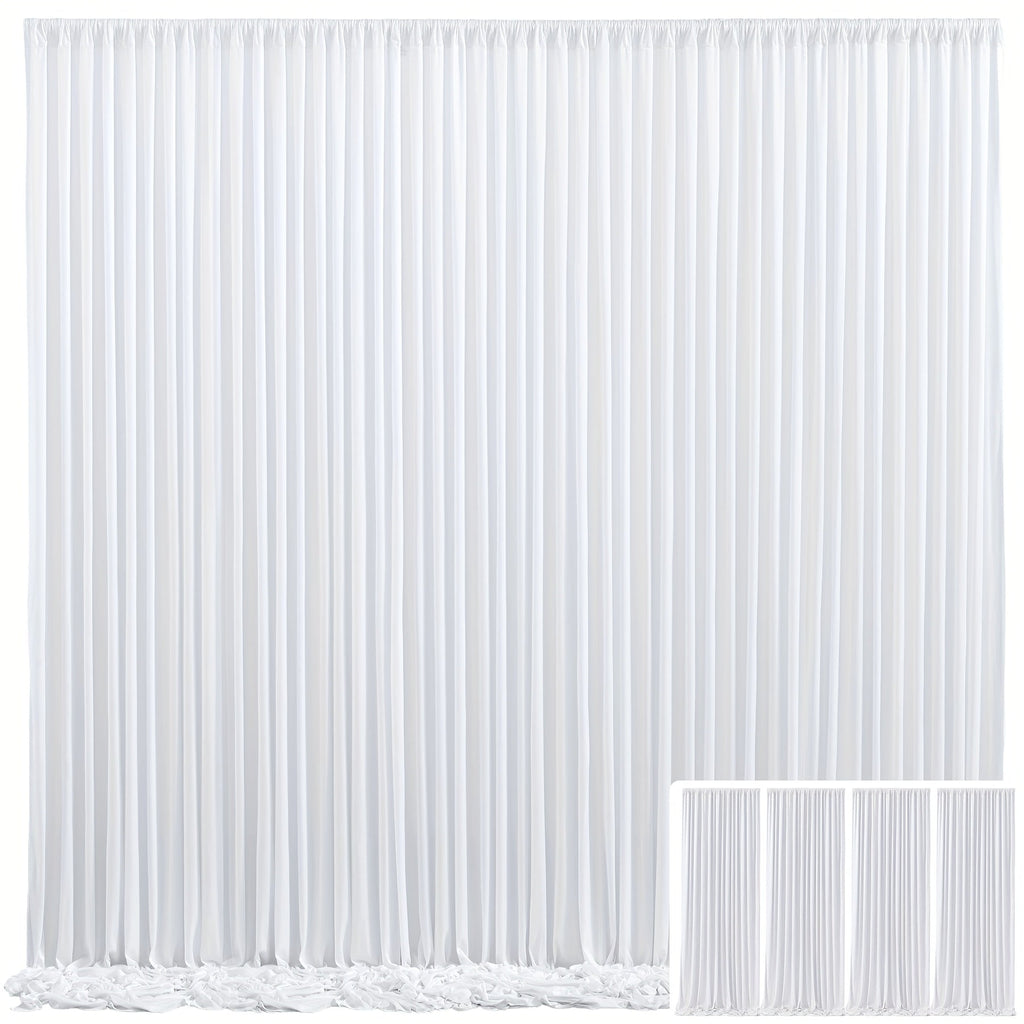 Blackout Backdrop Curtain 4 Pack 5x10 Ft - Heavyweight Nonwoven, Wrinkle-Resistant, Smooth Hanging for Wedding Birthday Baby Shower Party Photography Background Decoration