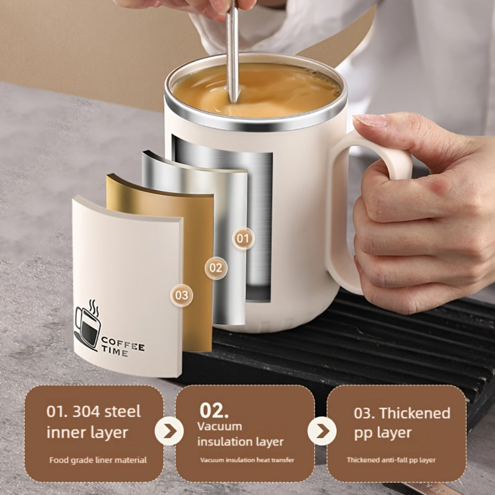 Stainless Steel Travel Mug Valentine's Letter Print Double Wall Insulated Coffee Cup Leak-Proof Lid 500ml Office Home Travel