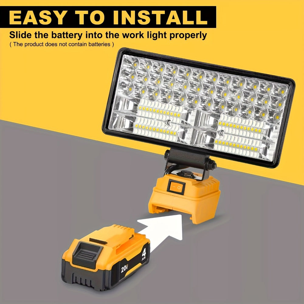 Cordless LED Work Light for DeWalt 20V Battery ¨C 30W/90W 1800/5400 Lumen LED Floodlight | Battery Powered Work Light for Automotive Repair, Construction Site & Emergency Lighting | Battery Not Included