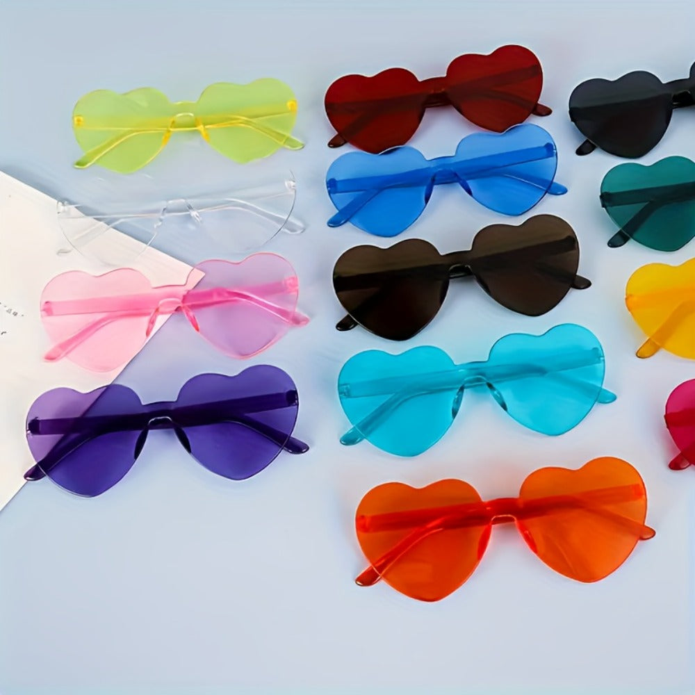 Heart Shaped Glasses 25 Pack Candy Color Party Sunglasses Bulk for Photo Booth Props, Birthday Wedding Bachelorette Bridal Shower Halloween Christmas Party Favors, Fun Novelty Eyewear