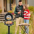 Electric Indoor Grill Smokeless Vertical Design 1.12 SqFt Griddle Warming Rack Adjustable Temp 200-425F Pull-Out Drip Pan 304 Stainless Steel for Steak BBQ Panini Camping