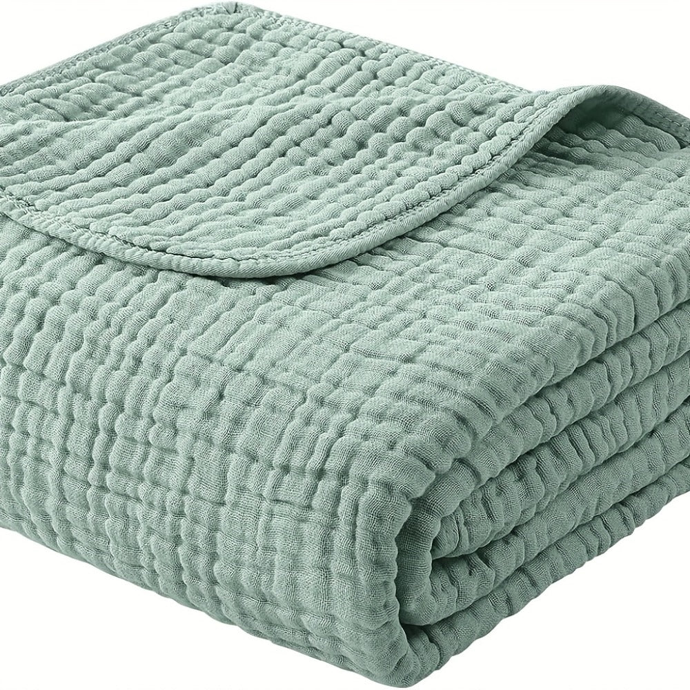 Morandi Cotton Muslin Blanket 6-Layer ¨C Soft Gauze Throw for Couch & Bed, Lightweight Breathable All Season, Machine Washable, 6 Colors