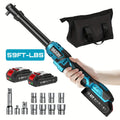 21V Power Ratchet Wrench Set 3/8'' Drive, 59 Ft-lbs 400 RPM Cordless Electric Ratchet, Variable Speed Trigger, 2x 2.0Ah Batteries & Charger, 8 Sockets, 3'' Extension Bar, 1/4'' & 1/2'' Adapter Included