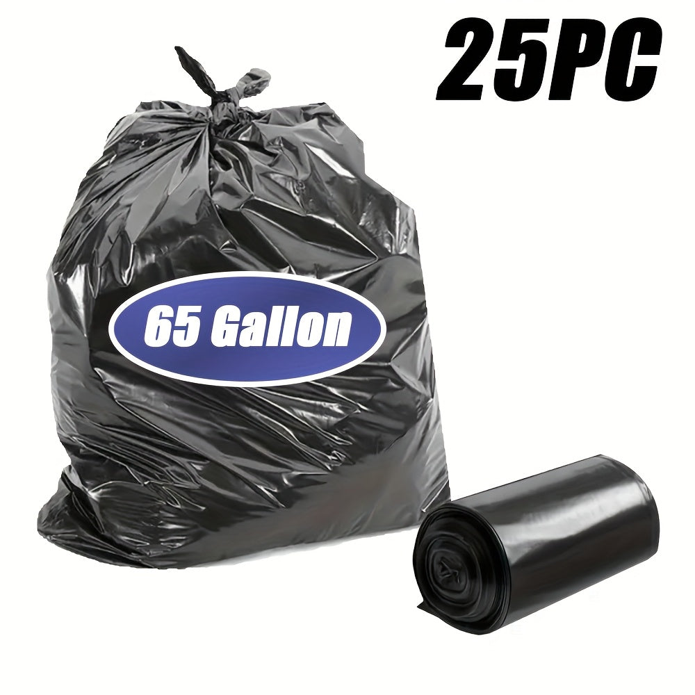65 Gallon Large Black Garbage Bags Heavy Duty Super Strong Leak Proof Trash Bags for Kitchen Outdoor Garden Yard Waste Industrial Business 25 Pack 100 Pack