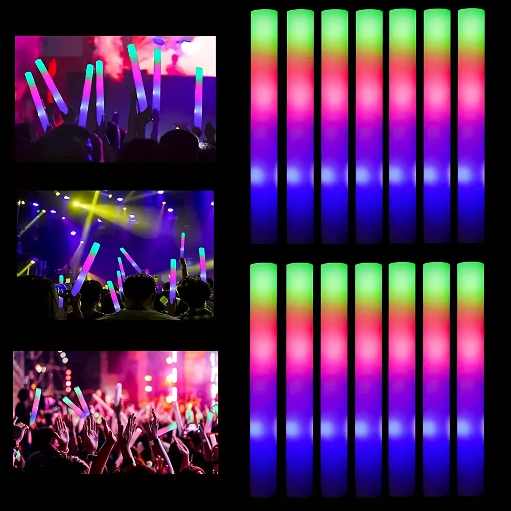 LED Glow Sticks Party Set ¨C Foam Glow Sticks with 3 Light Modes, Glow Glasses, Headbands & Finger Lights for Rave, Wedding, Birthday, Concert, Halloween, Christmas & New Year Party Supplies, 11/36/52pcs