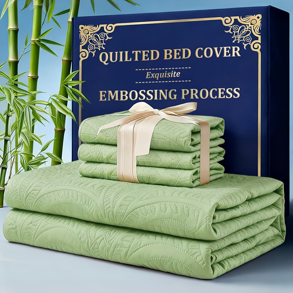 Quilt Coverlet Set 2-3 Piece Lightweight Microfiber Bedspread Coin Pattern Soft Skin-Friendly Anti-Allergy Machine Washable Twin Full Queen King
